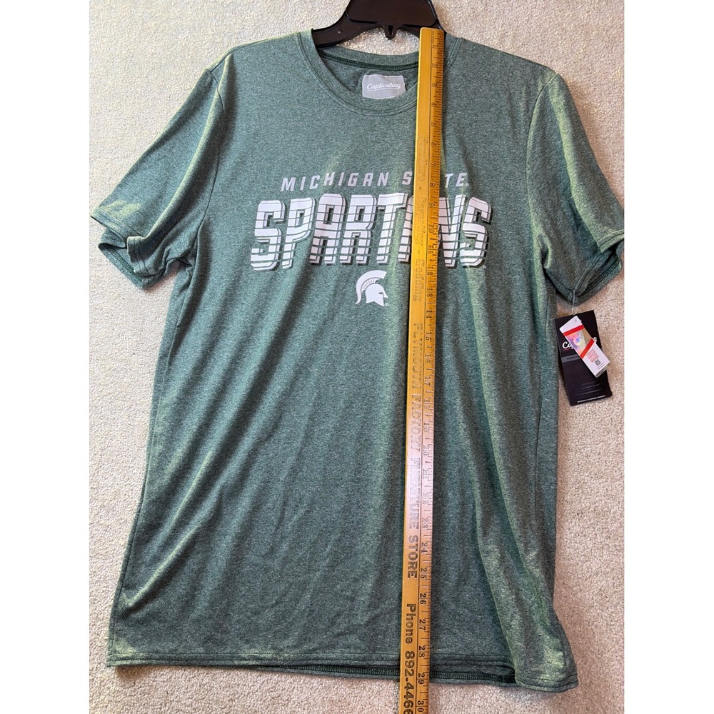 Captivating Michigan State Spartans T-Shirt Mens Medium Green Heathered NCAA NEW - Picture 7 of 8